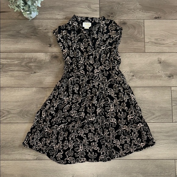 MAEVE Anthropologie Elephant Faux Wrap Dress Size XSP - Picture 1 of 7